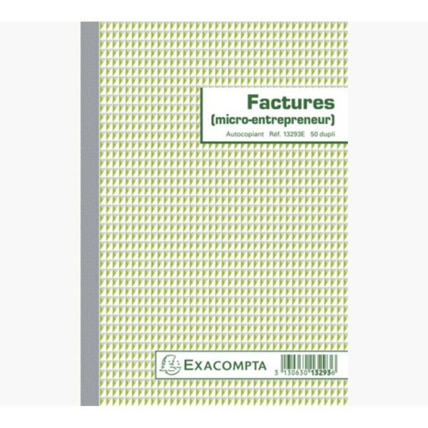Manifolds Exacompta - Factures Micro-Entrepreneur - 21x14,8cm 50 Feuillets Autocopiants