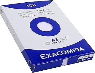 Fiches Bristol Uni BRAUSE - Étui de 100 fiches 148x210mm Blanc pour prise de notes et organisation