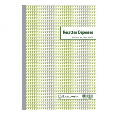 Exacompta Manifold Carnet de recettes/dépenses - 50 duplicatas - Format A4