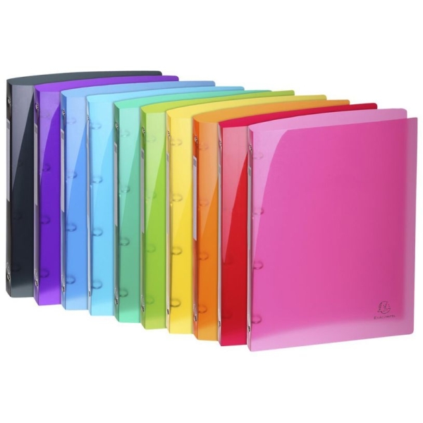 Classeur souple Exacompta Iderama - Polypropylène 4 anneaux ronds 15mm Dos 20mm A4 10 coloris