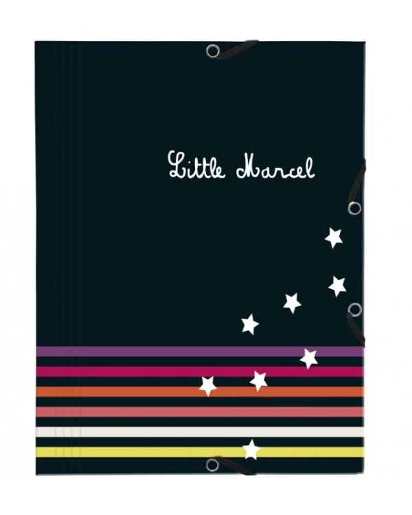 Pochette 3 rabats A4 Little Marcel - Format A4, Design Coloré, Rangement Documents pour École ou Bureau