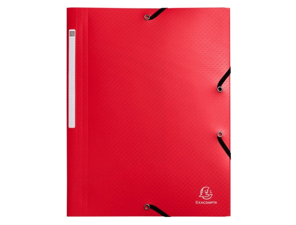 Chemise Exacompta Opak - 3 rabats PP recyclé A4 dos 15mm fermeture élastique rouge pour classement et organisation bureau
