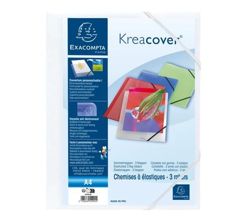 Exacompta Kreacover - 25 Chemises à 3 rabats personnalisables - blanc
