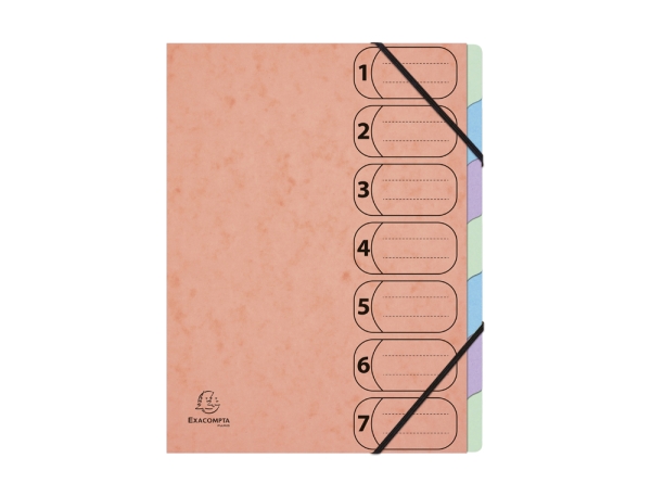 Trieur harmonika Exacompta Aquarel A4 7 compartiments fermeture élastique coloris assortis pour organisation bureau et scolaire