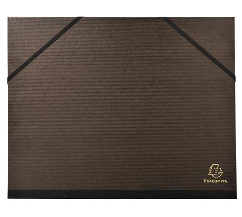 Carton à dessin kraft noir vernis avec élastiques 26x33 cm pour A4 et 24x32 cm