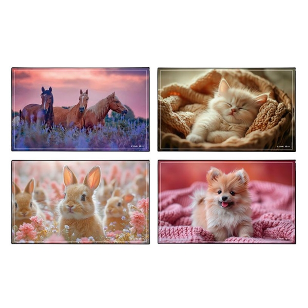Sous-main fantaisie en PVC - Animaux Chaton Chiot Lapin Chevaux - Protège bureau pour école et bureau
