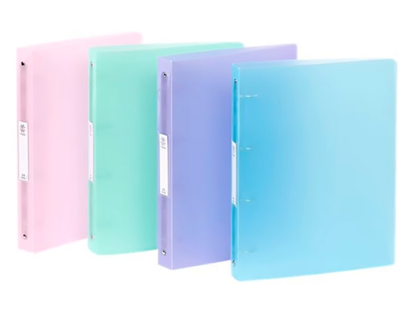 Classeur Viquel Propysoft A4 - Dos 40 mm - 4 anneaux - Couverture souple en polypropylène - Coloris assortis pour fournitures scolaires