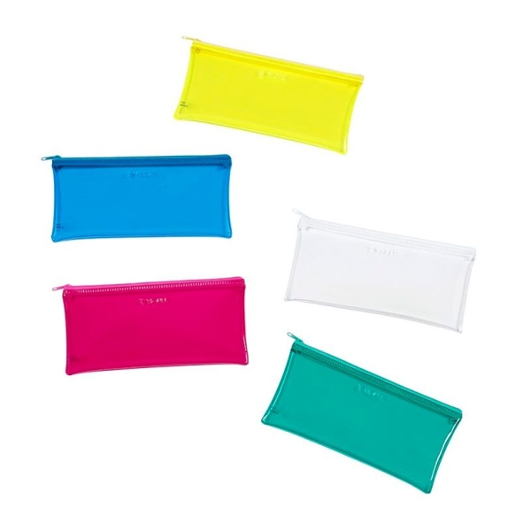 Trousse plate Viquel Crystal - 1 compartiment - 5 coloris disponibles - pour école et bureau