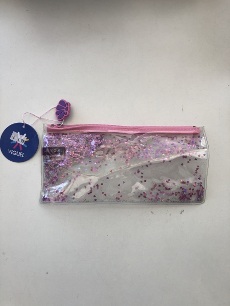 Trousse transparente a paillettes 