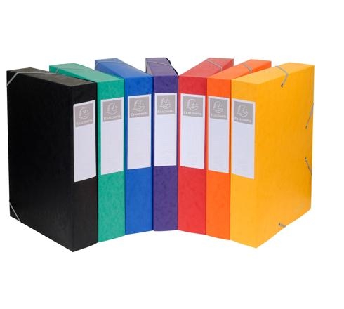 Boîte de classement Exacompta Cartobox 16000H - A4 60 mm Carte lustrée Élastiques Assorti - Pour documents bureau