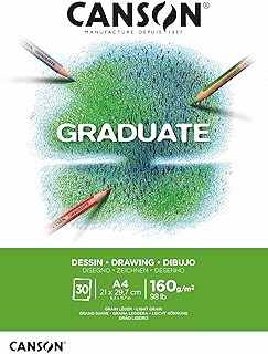 Bloc de dessin Canson Graduate A4 - 30 feuilles 160g/m² pour artistes et étudiants