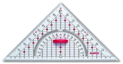 Équerre de géométrie Maped Geo Technic - 26 cm en plastique avec poignée pour dessin technique
