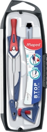 Coffret compas Maped Stop System - 3 pièces bleu - géométrie scolaire pour élèves et étudiants