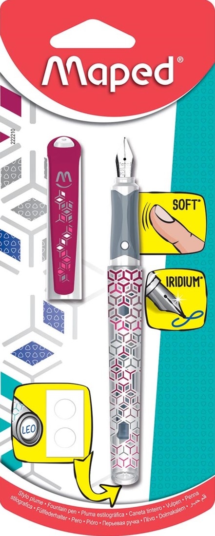 Stylo plume Maped Calligraph Peps Classic - Pointe iridique personnalisable pour enfants écriture douce