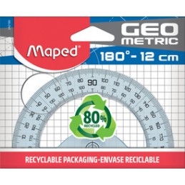 Rapporteur géométrique Maped demi-circulaire 180 degrés - Plastique 12 cm pour école