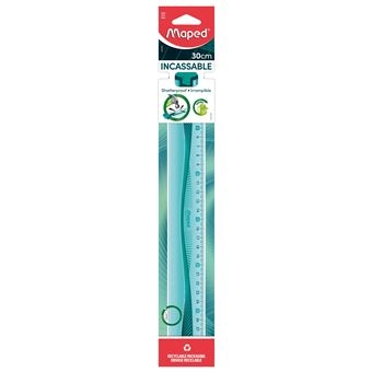 Règle Flex MAPED 34502 - 30 cm incassable en plastique, couleur aléatoire, pour école et bureau