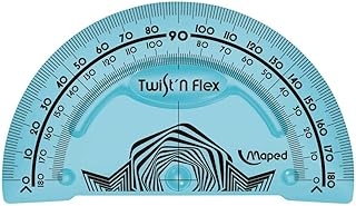 Rapporteur Maped Twist'n'flex 180° 10 cm - Gradué, Couleurs Assorties, Flexible pour École