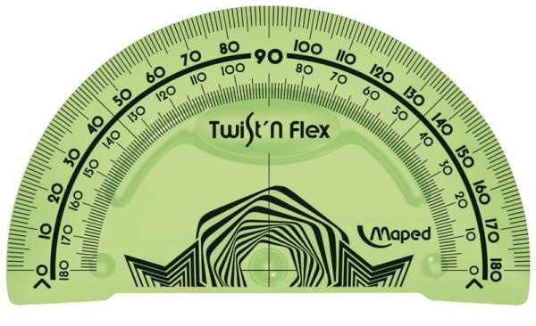 Rapporteur Maped Twist'n'flex 180° 10 cm - Gradué, Couleurs Assorties, Flexible pour École