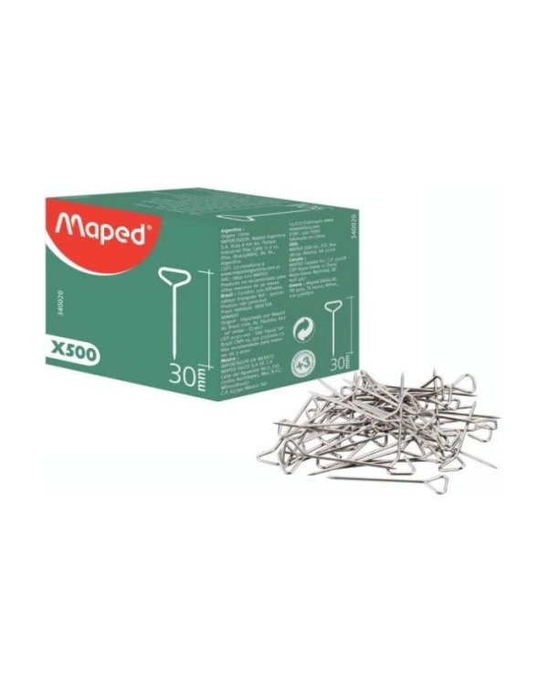 Épingle nickelée Maped 340120 - Longueur 30 mm pour travaux de couture et papeterie