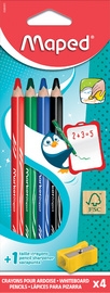 Crayon ardoise Maped Marker'Peps - blister de 4 crayons effaçables pour ardoise, écriture scolaire et bureau