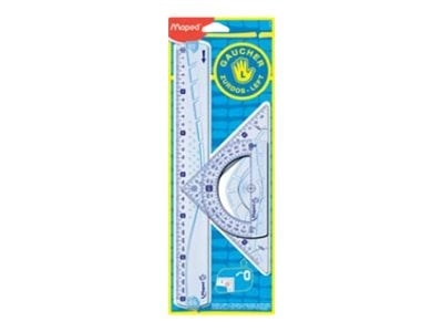 Kit géométrie Maped 897118 - 3 pièces transparent pour gauchers
