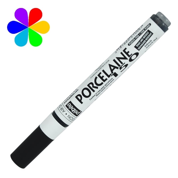Feutre porcelaine Pébéo Porcelaine 150 - Pointe fine Anthracite pour décoration céramique et verre