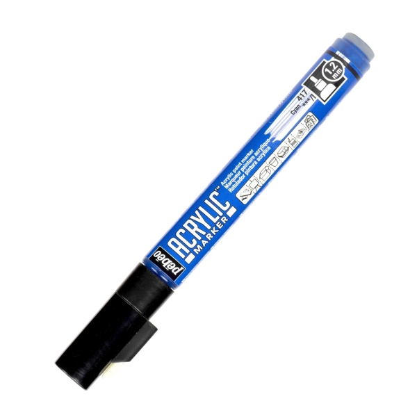 Pébéo Marqueur peinture Acrylic Marker - Pointe fine 1,2 mm, Cyan