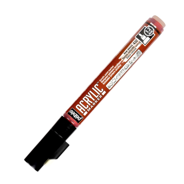 Marqueur peinture acrylique Pébéo Acrylic Marker - Pointe fine 1,2 mm Moka SIENNE NATURELLE pour dessin et retouche