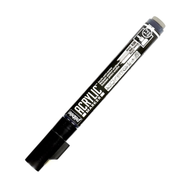 Marqueur peinture Pébéo Acrylic Marker - Noir 1,2 mm pour surfaces variées