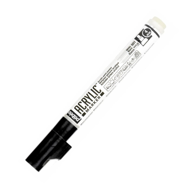 Marqueur peinture Pébéo Acrylic Marker 201501 - Blanc Népal 4 mm pour surfaces variées