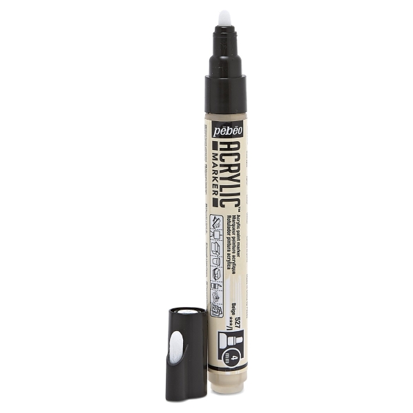 Marqueur peinture Pébéo Deco Marker - Pointe 4 mm Beige pour surfaces variées