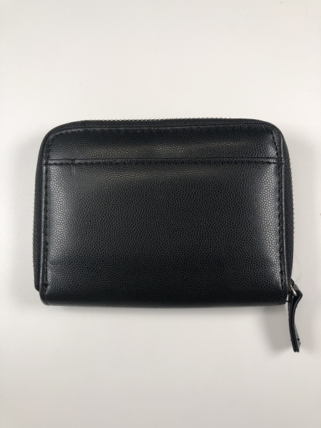 Porte-monnaie compact noir - Fermeture éclair, multiples compartiments pour usage quotidien