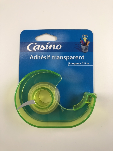 Ruban adhésif Scotch invisible Casino avec dévidoir - 7.5 m pour Bureautique et Emballage