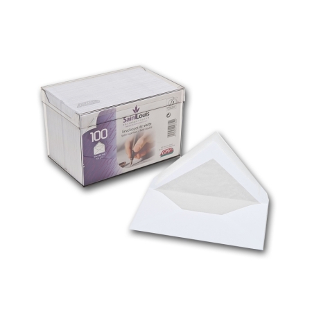 GPV Boîte cristal de 100 enveloppes gomme format 90×140 mm ST louis
