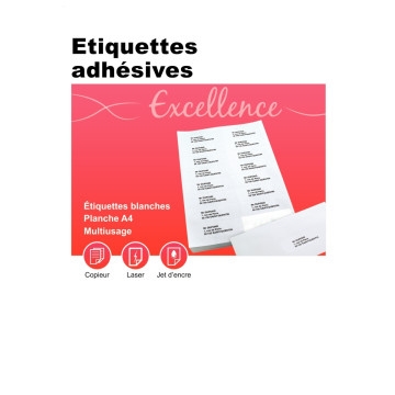 Étiquettes multi-usages blanches - Boîte de 200 - 210x148mm - Pour bureau et organisation