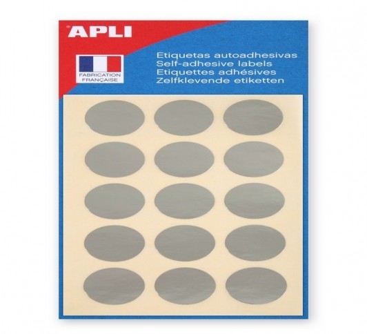Pochettes Apli - 60 Pastilles Argentées D19MM pour Organisation et Étiquetage