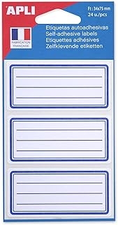 Stickers Étiquettes Apli - Adhésives pour Nom sur Cahier, Différentes Couleurs