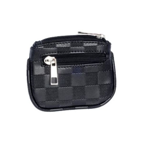 Porte-monnaie Cristo Damiers - Zip avant Noir - Compact et pratique pour usage quotidien