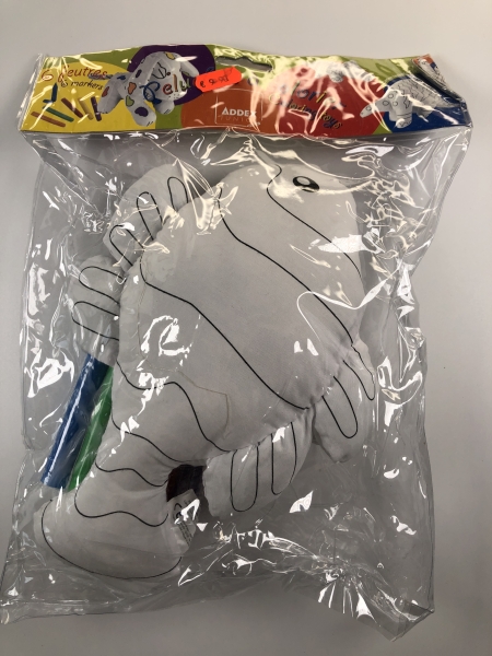 Peluche à colorier ADDEX Junior Poisson - Activité créative pour enfants, lavable et réutilisable