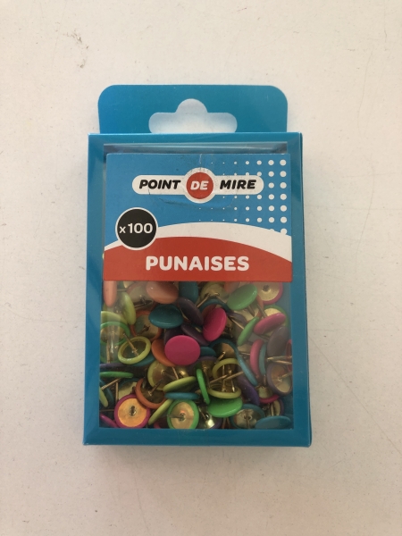 Punaises multicolores POINT DE MIRE - Accessoires de fixation pour bureau et organisation de documents