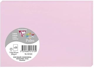 Cartes de correspondance Clairefontaine Pollen Rose dragée - 25 unités 110x155 mm pour événements tendres