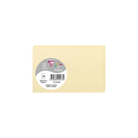 25 cartes de correspondance Clairefontaine Pollen 82x128 mm - Chamois, pour invitations et vœux