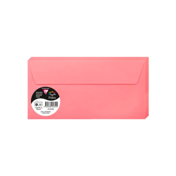 Enveloppes Pollen Clairefontaine 110x220 mm - Litchi - Lot de 20 - Pour envois personnalisés