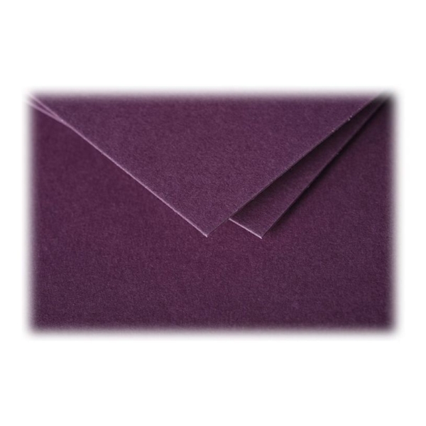 Enveloppes Pollen - 20 unités - 125 x 138 mm - côté ouvert Cassis pour correspondance