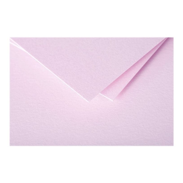 Enveloppes Pollen - 20 unités - 125 x 138 mm - côté ouvert Rose dragée pour correspondance