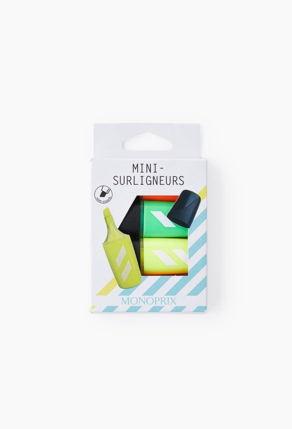 Mini surligneurs Stabilo Boss - Pointe biseautée, couleurs assorties, format compact pour bureau ou école