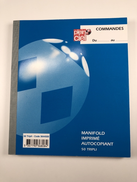 Plein Ciel Manifold Carnet de Commandes - 50 Duplicata