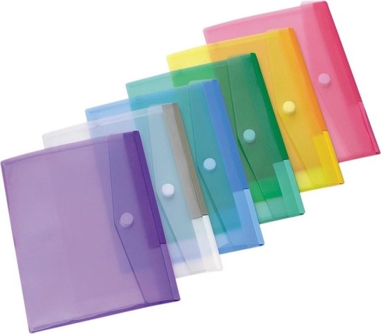 Enveloppe polypro assortie avec velcro 32x24 cm format A4 pour rangement sécurisé bureau et école