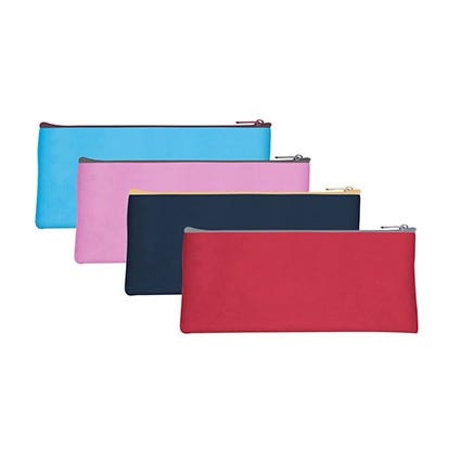 Trousse Scolaire Plate Nylon 11x22cm - Rangement Stylos et Accessoires pour École et Bureau