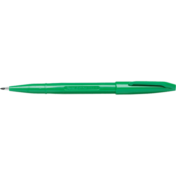 Stylo feutre Pentel Arts Sign Pen S520-D - Pointe fine, encre verte pour écriture et dessin